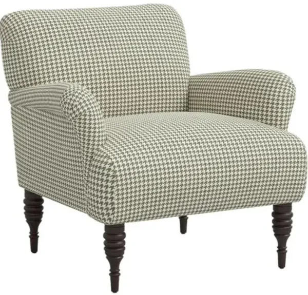 Nicolette Accent Chair - Chunky Houndstooth - Handcrafted - Green, Comfortable, Durable