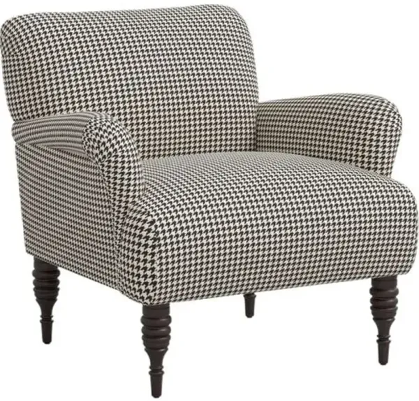 Nicolette Accent Chair - Chunky Houndstooth - Handcrafted - Gray, Comfortable, Durable