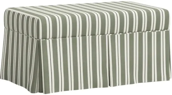 Hayworth Skirted Storage Bench, Harrison Stripe