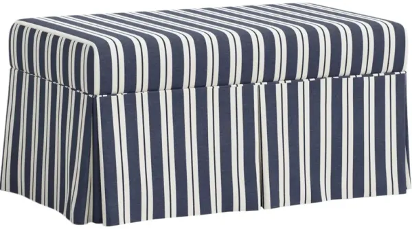 Hayworth Skirted Storage Bench, Harrison Stripe