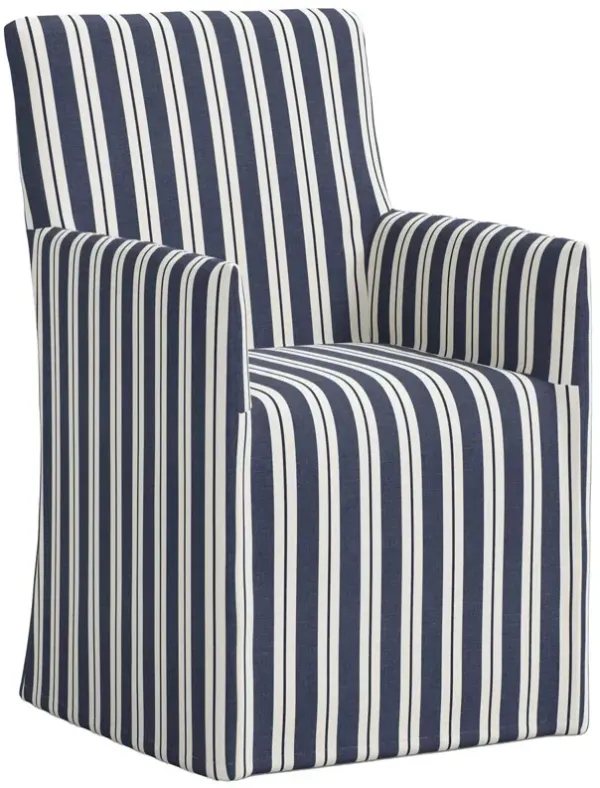 Edith Slipcover Dining Armchair, Harrison Stripe
