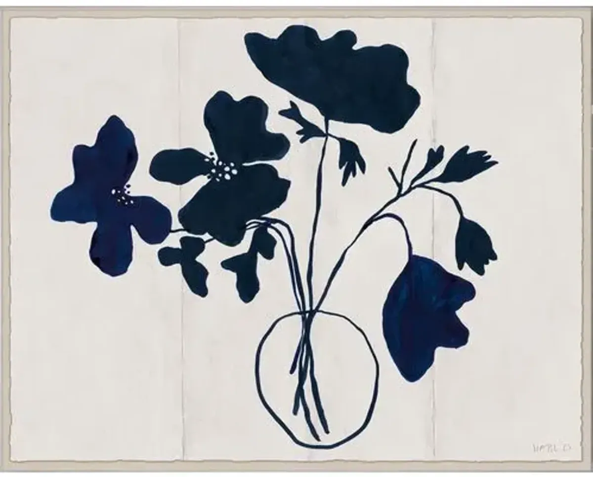 Anemone (var. 1) Framed Acrylic Painting - Soicher Marin - Blue