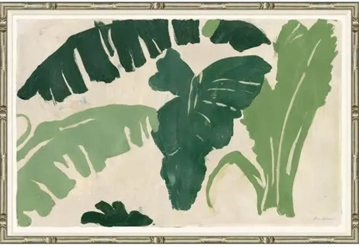 Dana Gibson - Fronds I Framed Painting - 26.75" x 39.75" - Soicher Marin - Green