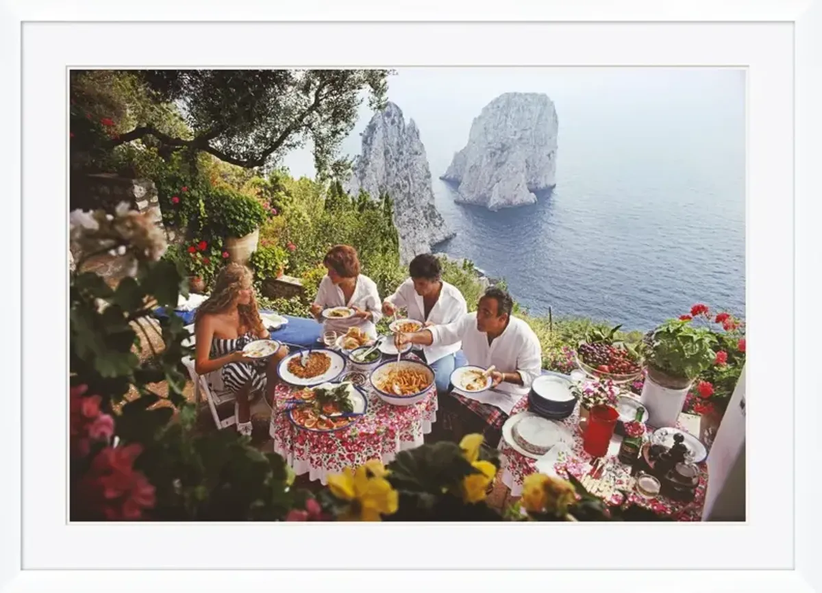 "Dining Al Fresco On Capri," Slim Aarons - August 1 - 1980 Photograph - Red