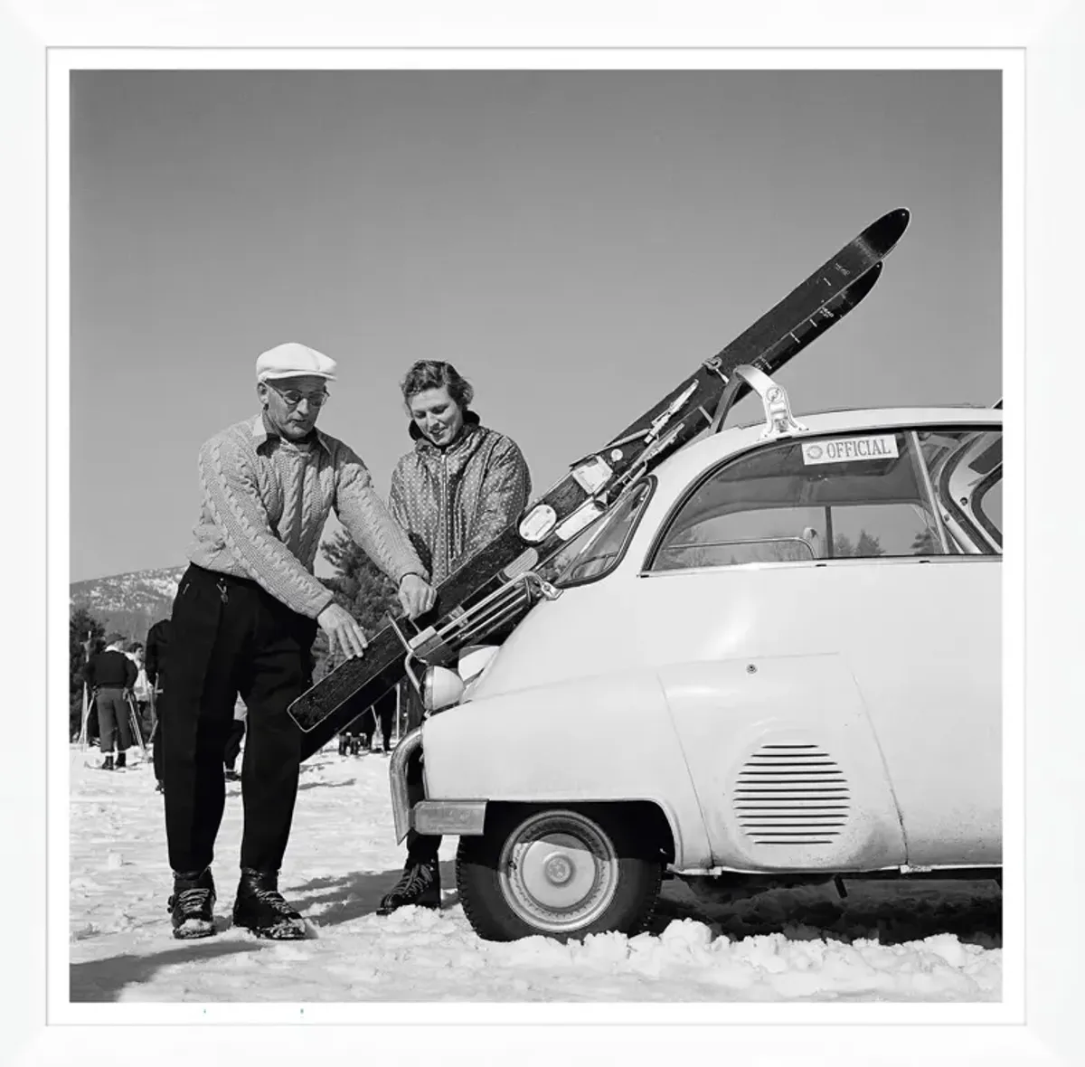 "New England Skiing," Slim Aarons - January 1 - 1955 Photograph - Black