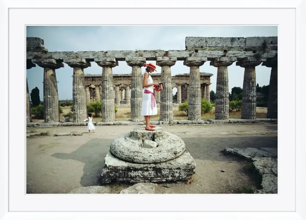 "Laura Hawk in Paestum" - Slim Aarons - August 1984 Photograph - Handcrafted - Gray