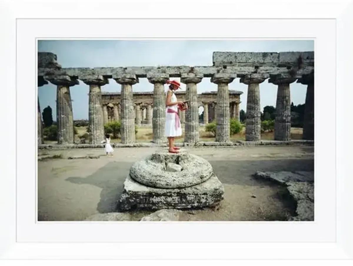 "Laura Hawk in Paestum" - Slim Aarons - August 1984 Photograph - Handcrafted - Gray