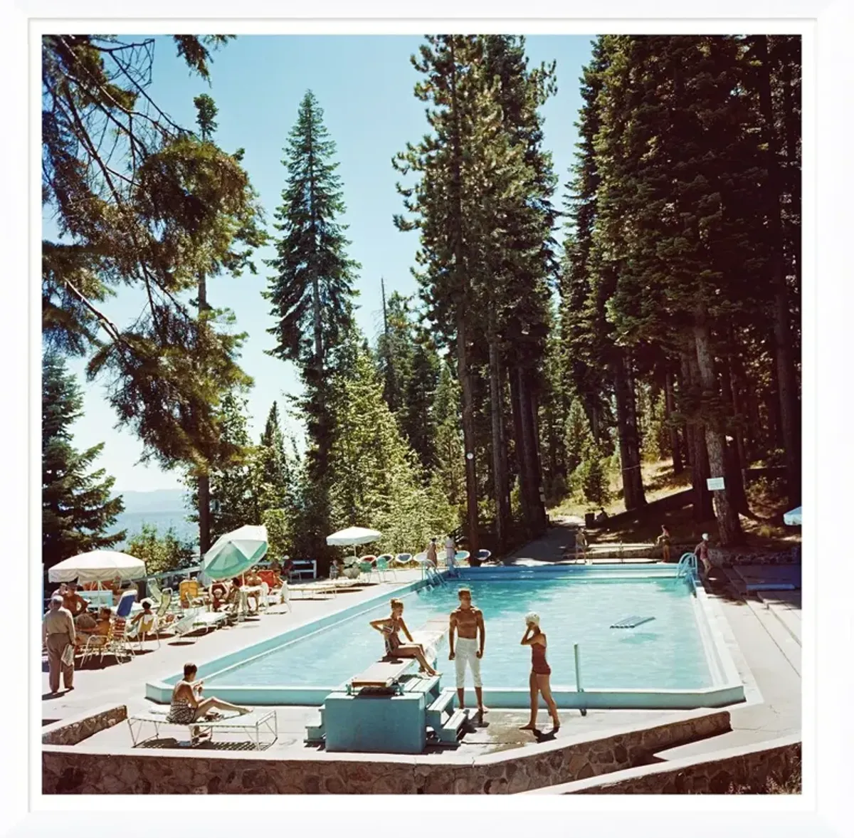 "Pool at Lake Tahoe," Slim Aarons - January 1 - 1959 Photograph - Handcrafted - Green