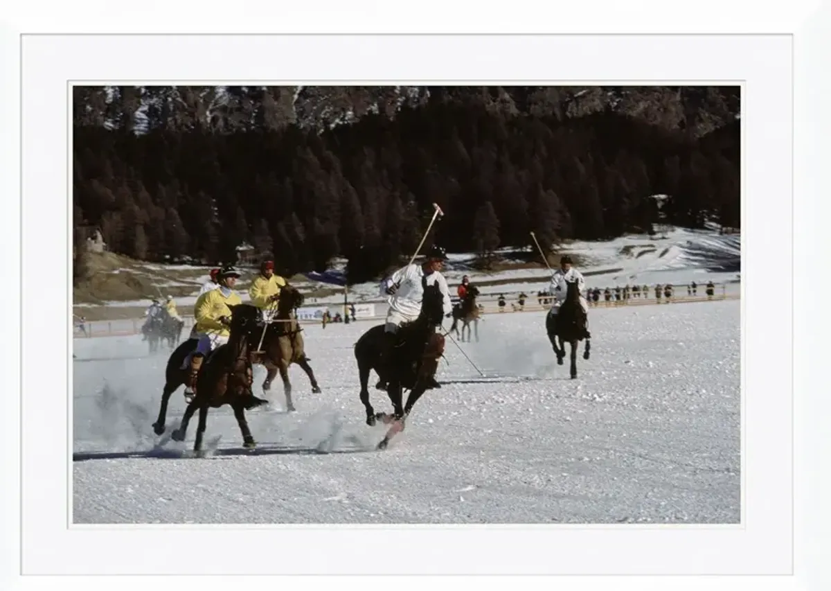 "Snow Polo" - Slim Aarons - January 1 - 1989 Photograph - Handcrafted - Black