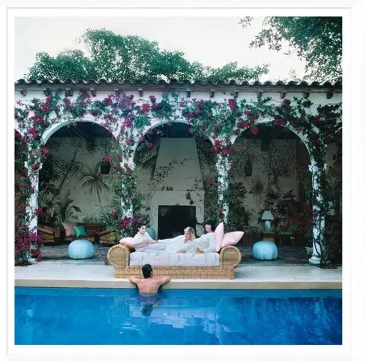 "Sofa by the Pool," Slim Aarons - January 1 - 1984 Photograph - Handcrafted