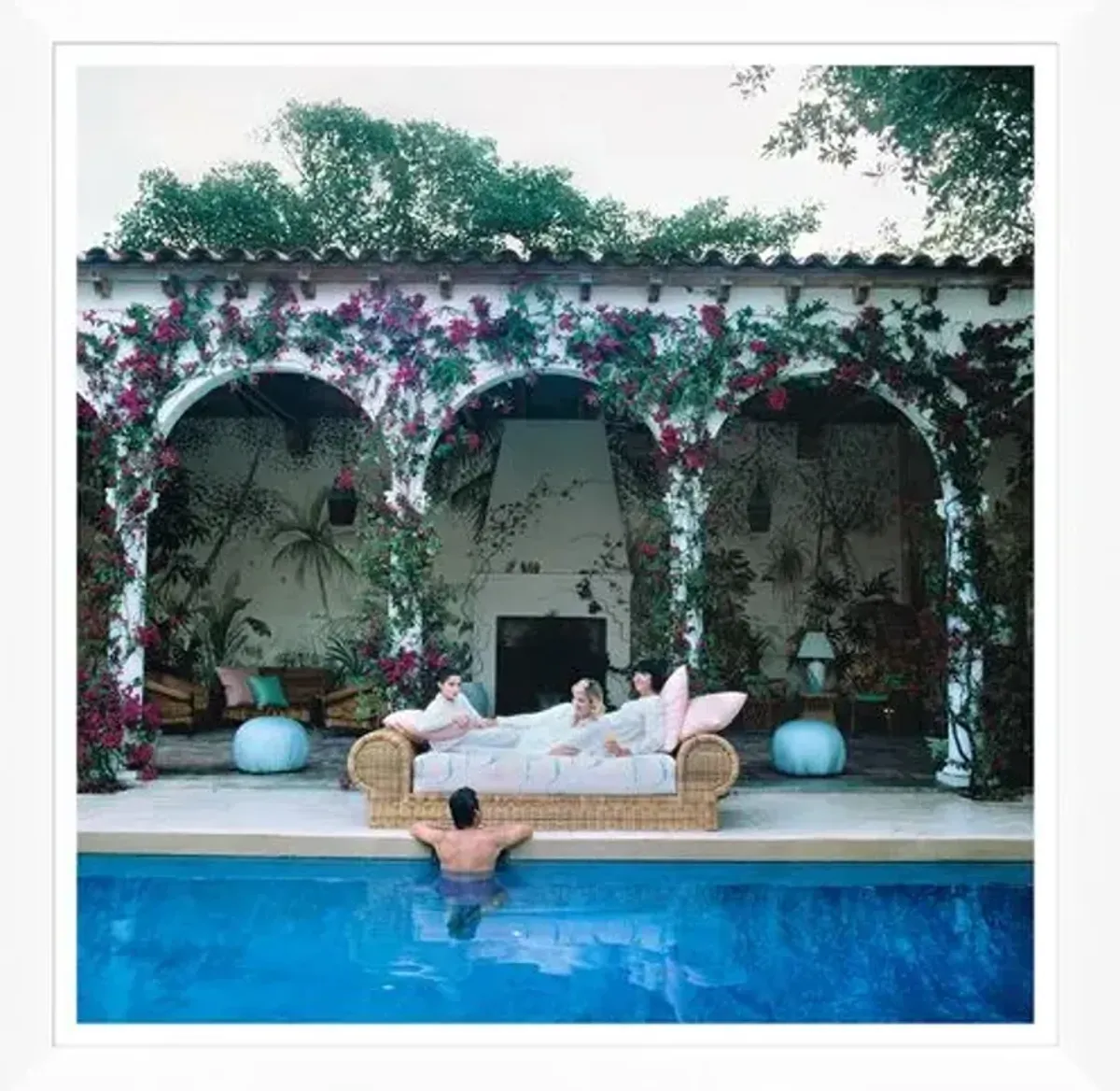 "Sofa by the Pool," Slim Aarons - January 1 - 1984 Photograph - Handcrafted