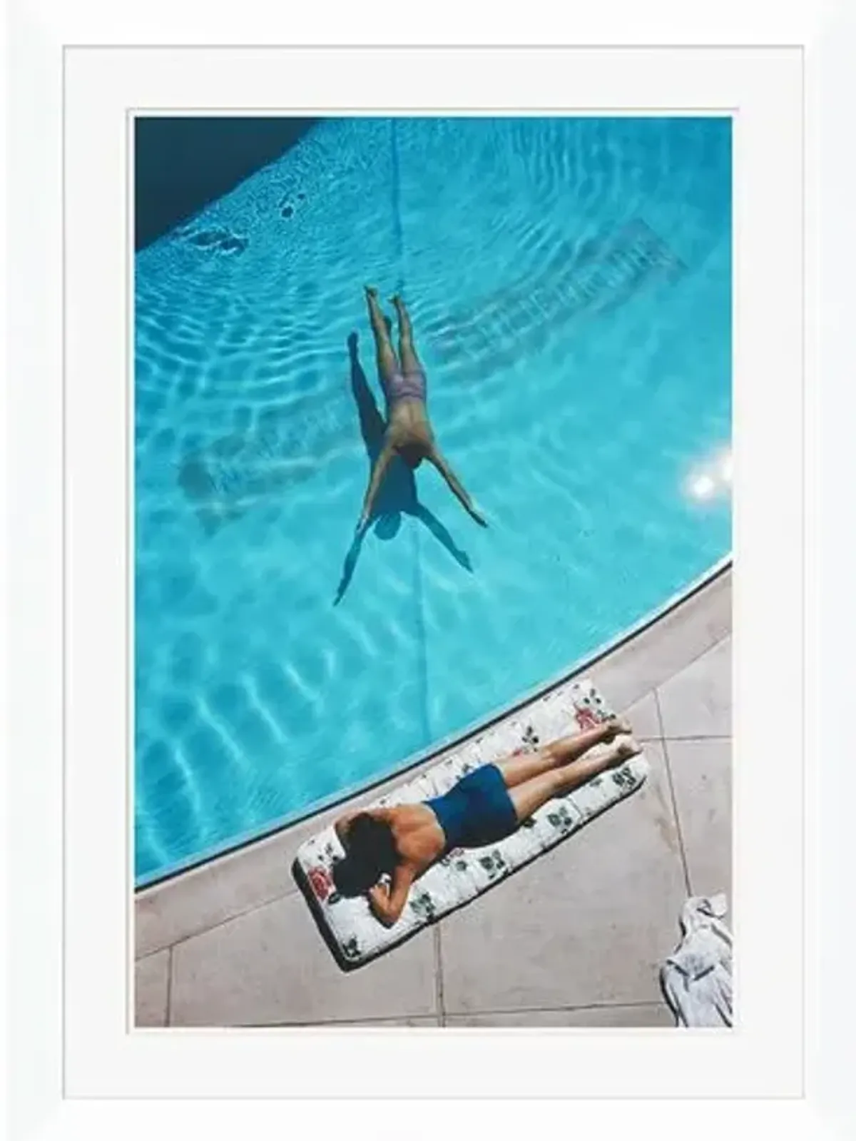 "Swimmer and Sun Bather" - Slim Aarons - 1959 Photograph - Handcrafted - Blue