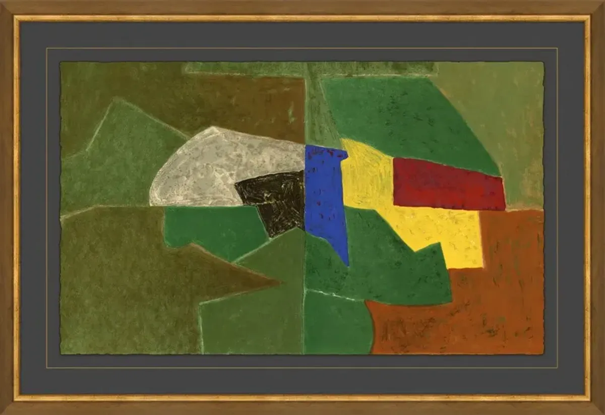 Patchwork Terrain Framed Painting, 24" x 35"