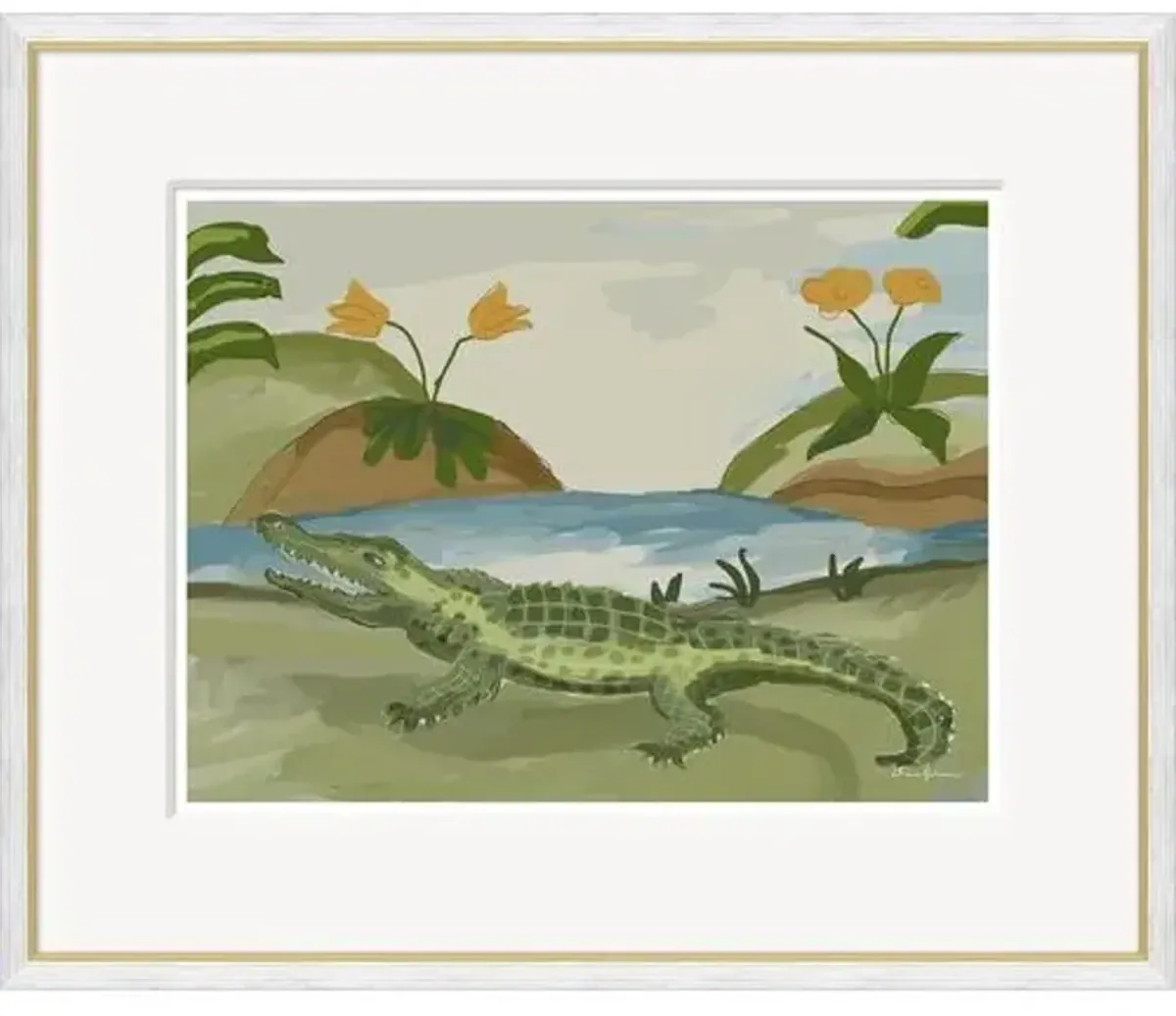 Dana Gibson - River of Grass II Framed Painting - 19.5" x 23.5" - Soicher Marin - Green