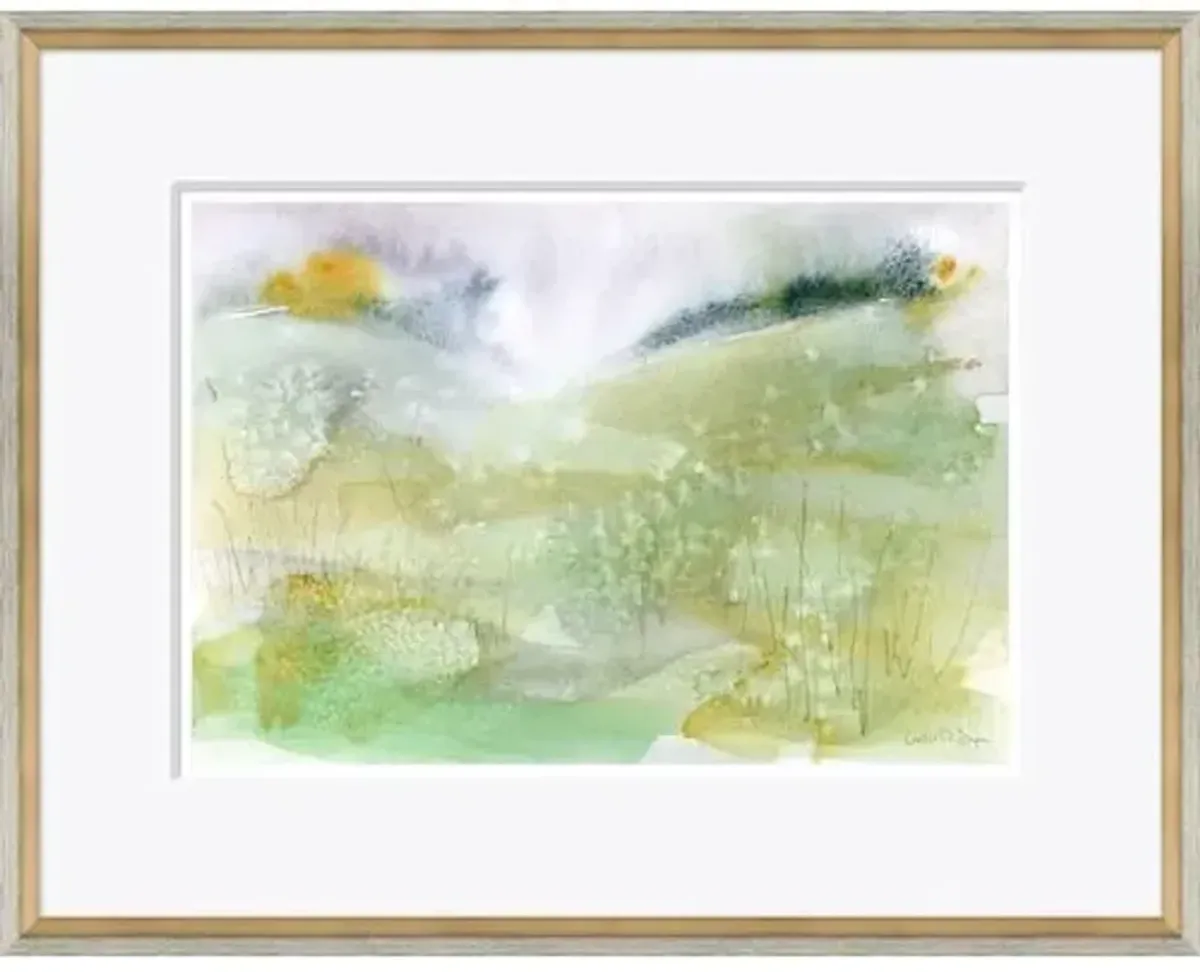 Leslie Snipes - Southern Landscape IV Framed Painting - 18.5" x 23.5" - Soicher Marin - Green