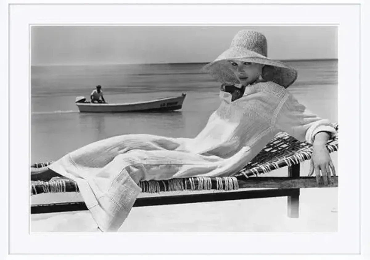 Vogue Magazine - "Lois Chiles on a Chaise by the Sea," Chris von Wangenheim - June 1 - 1973 Photograph - Soicher Marin - Black - Comfortable, Sturdy, Stylish