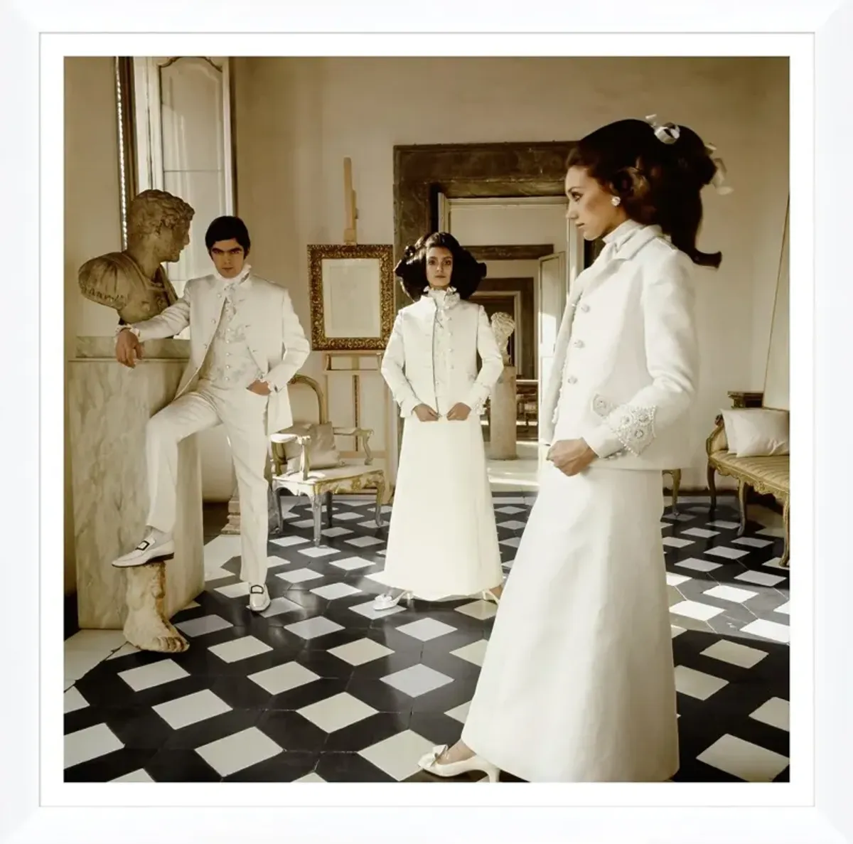 Vogue Magazine, "Three Models with Marisa Berenson," Henry Clarke, March 15, 1968 Photograph