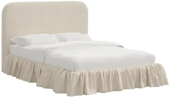 Maggie Ruffle Rounded Platform Bed, Linen