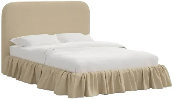 Maggie Ruffle Rounded Platform Bed, Linen