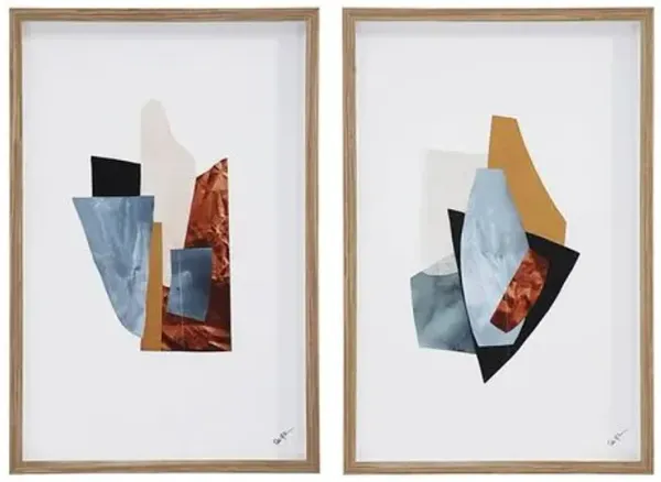 Structured Silence Diptych Painting - 36" x 24" - Multi