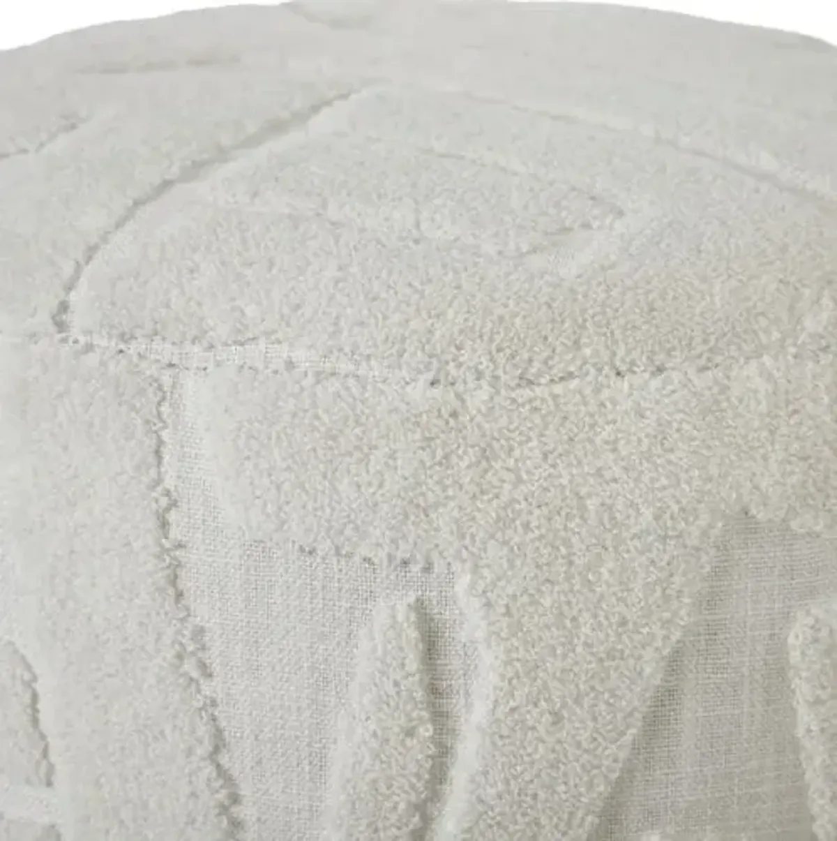 Tera Embroidered Stool - Ivory - White