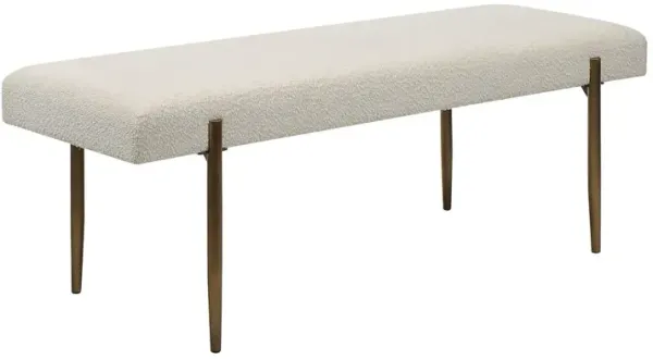 Indira Boucle Bench, Ivory