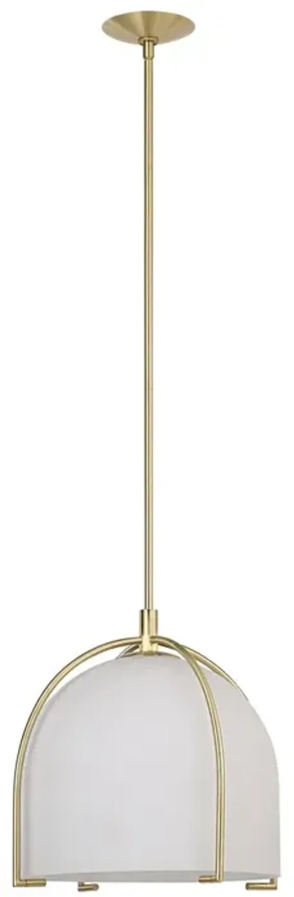 Alira Pendant, Milk White/Brass