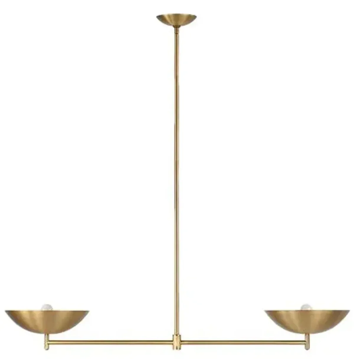 Waxen Iron Linear Chandelier - Plated Dark Antique Brushed Brass - Yellow