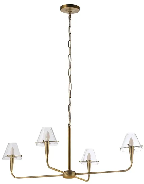 Maelis Iron Chandelier, Plated Dark Antique Brushed Brass