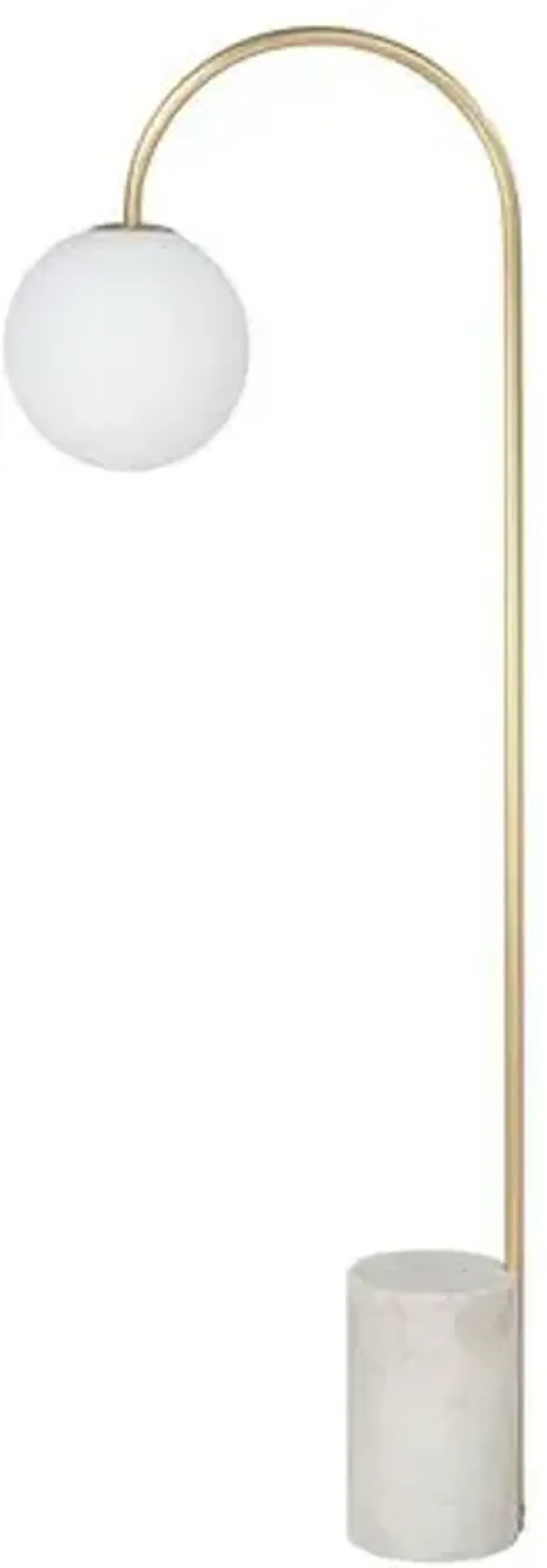 Merelle Marble Base Globe Floor Lamp - Natural/Satin Brass