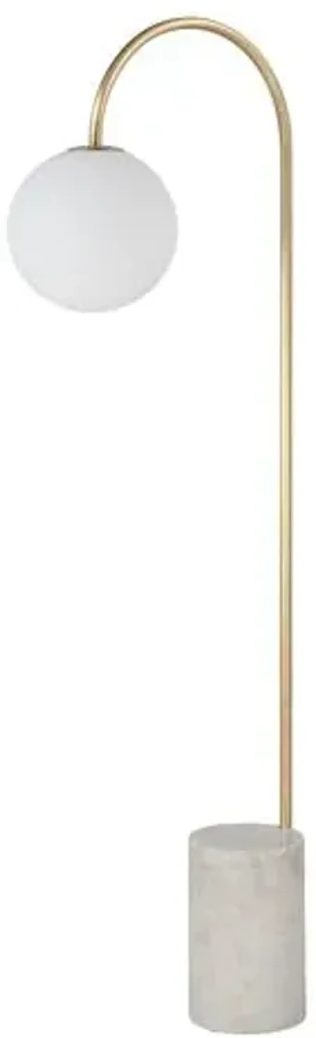 Merelle Marble Base Globe Floor Lamp - Natural/Satin Brass