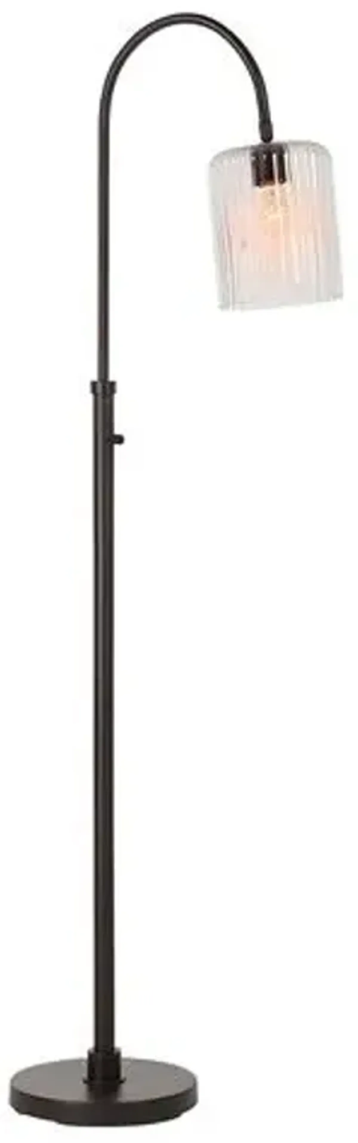 Darin Iron Floor Lamp - Black/Reeded Glass
