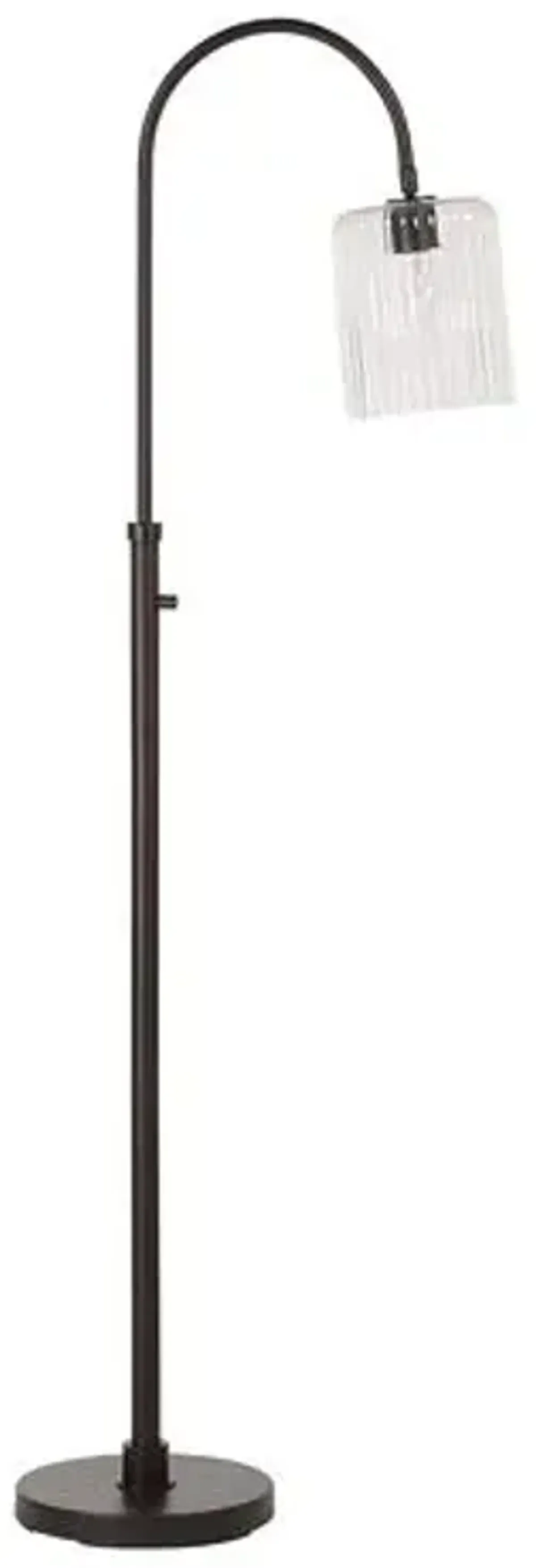 Darin Iron Floor Lamp - Black/Reeded Glass