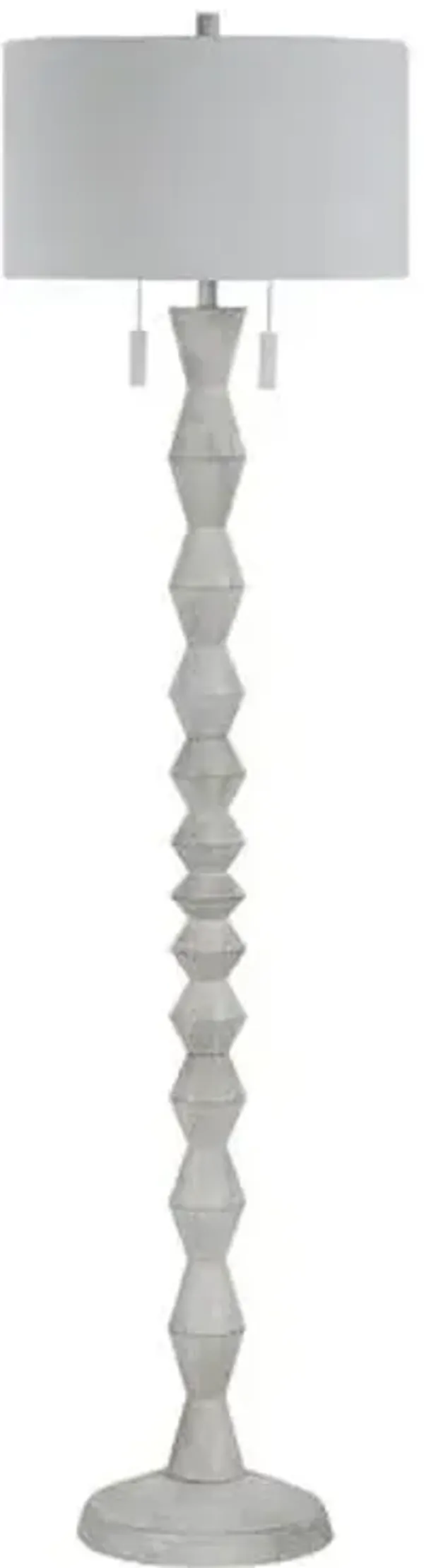 Soria Floor Lamp - White Wood Texture