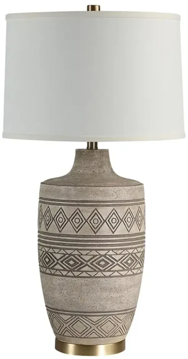 Cenzi Geometric Table Lamp - Beige