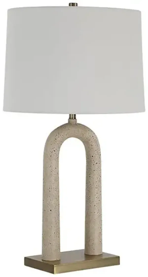 Prima Table Lamp - Travertine - Ivory