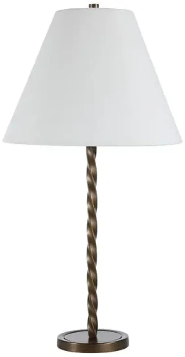 Verin Table Lamp - Dark Antique Bronze - Yellow