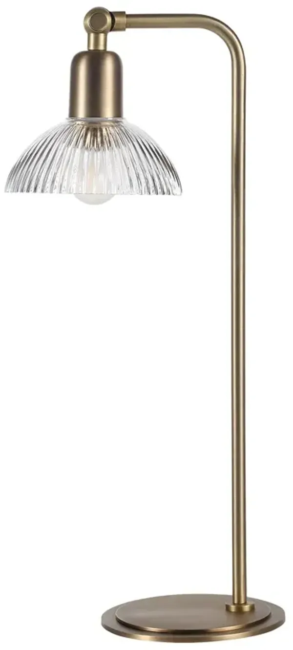 Saro Table Lamp - Antique Brushed Brass - Yellow