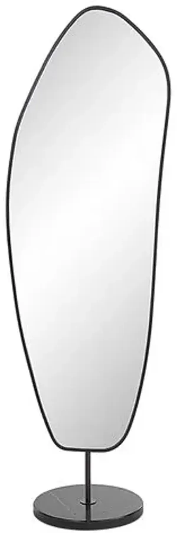 Arlo Irregular Iron Floor Mirror - Matte Black