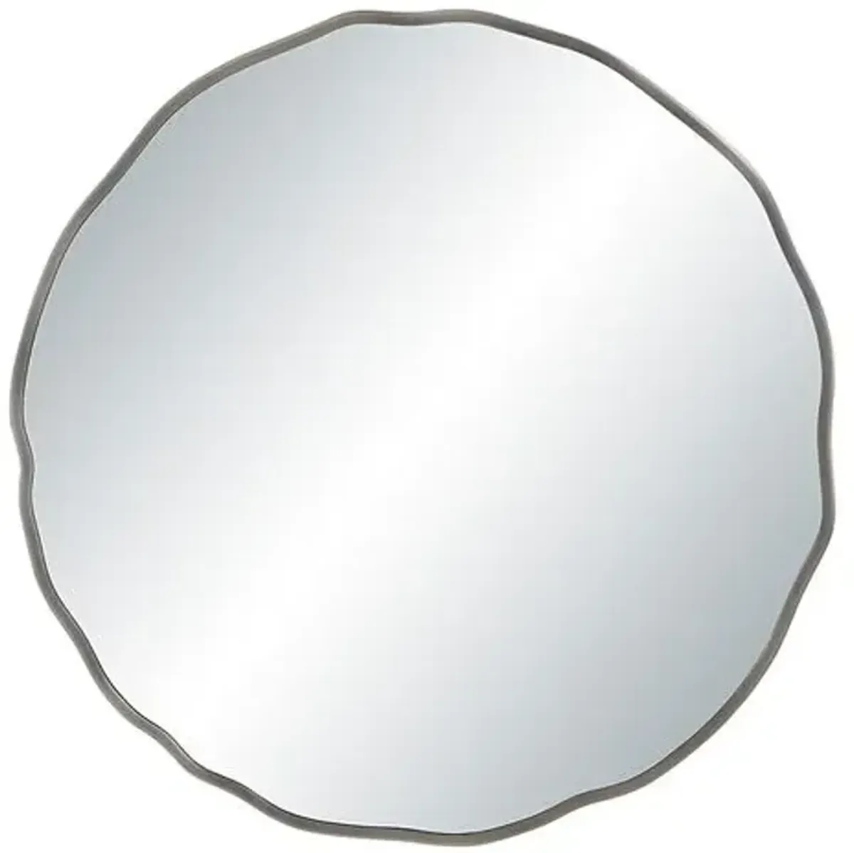Cerro 30" Round Iron Wall Mirror - Silver