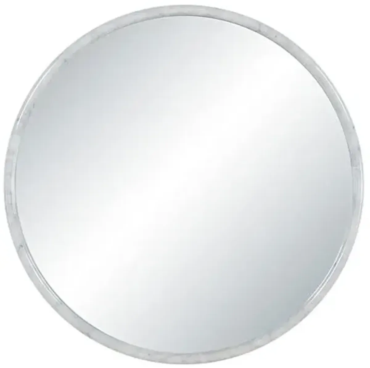 Cento 36" Round Marble Wall Mirror - White