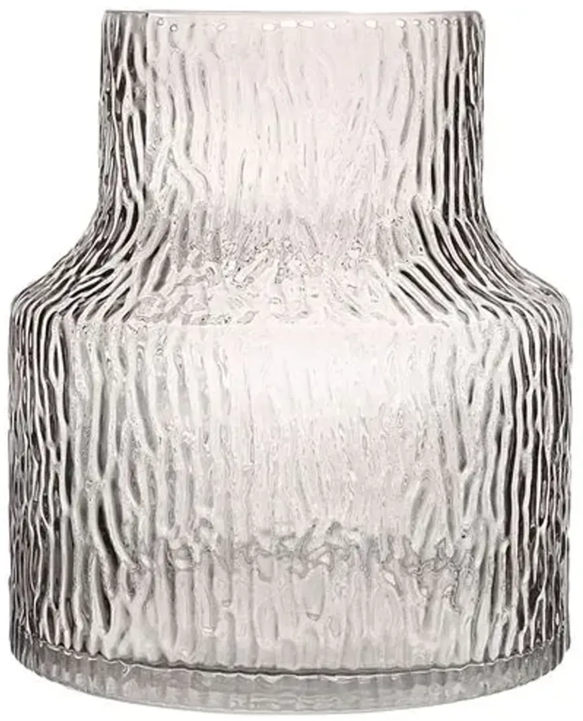 Hyacinth Mouth Blown Glass Vase - Grey Texture - Gray