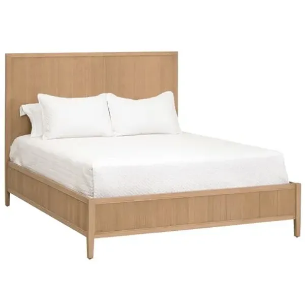 Linden Fluted Bed - Natural Oak - Brown