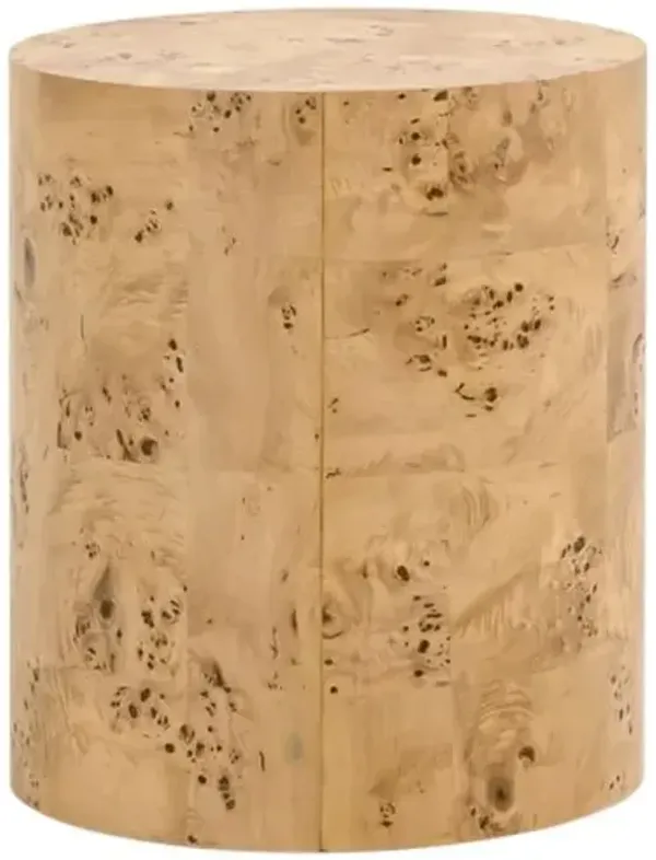 Burton Burl Accent Table - Natural - Brown - 21Hx18Wx18D in