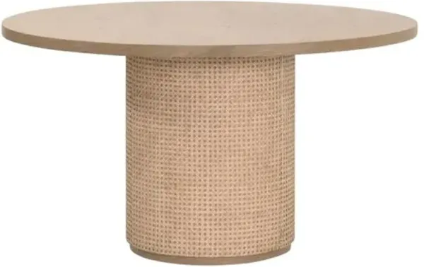 Riviera 54" Round Cane Dining Table - Oak