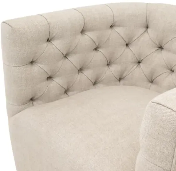 Marlo Tufted Swivel Club Chair - French Linen