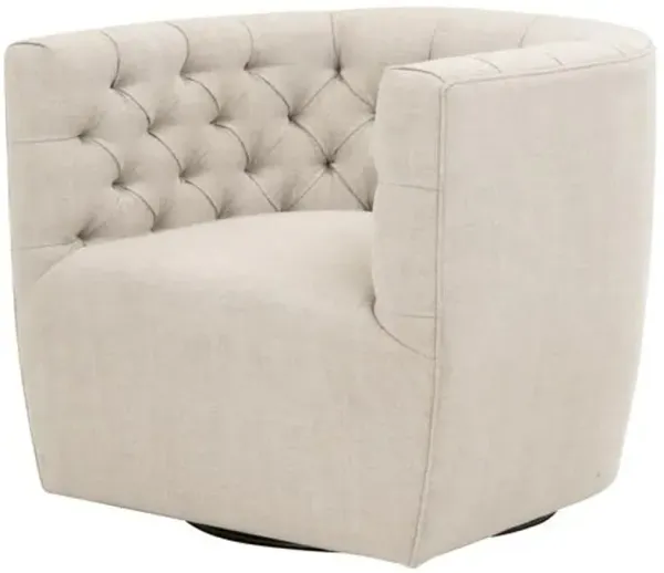 Marlo Tufted Swivel Club Chair - French Linen