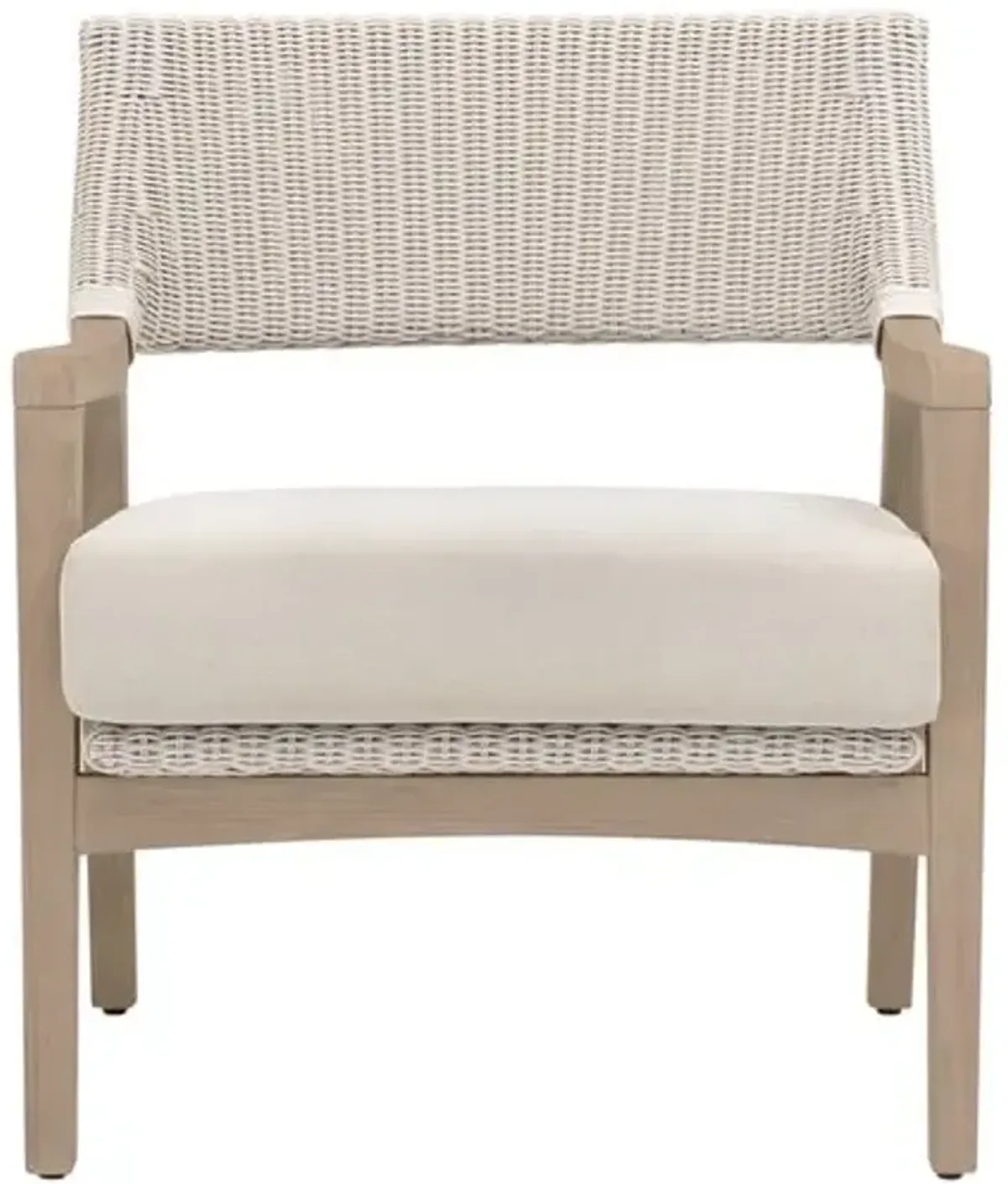 Luna Outdoor Wicker Club Chair - Pure White/Washed Ever Teak