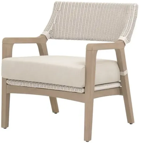 Luna Outdoor Wicker Club Chair - Pure White/Washed Ever Teak
