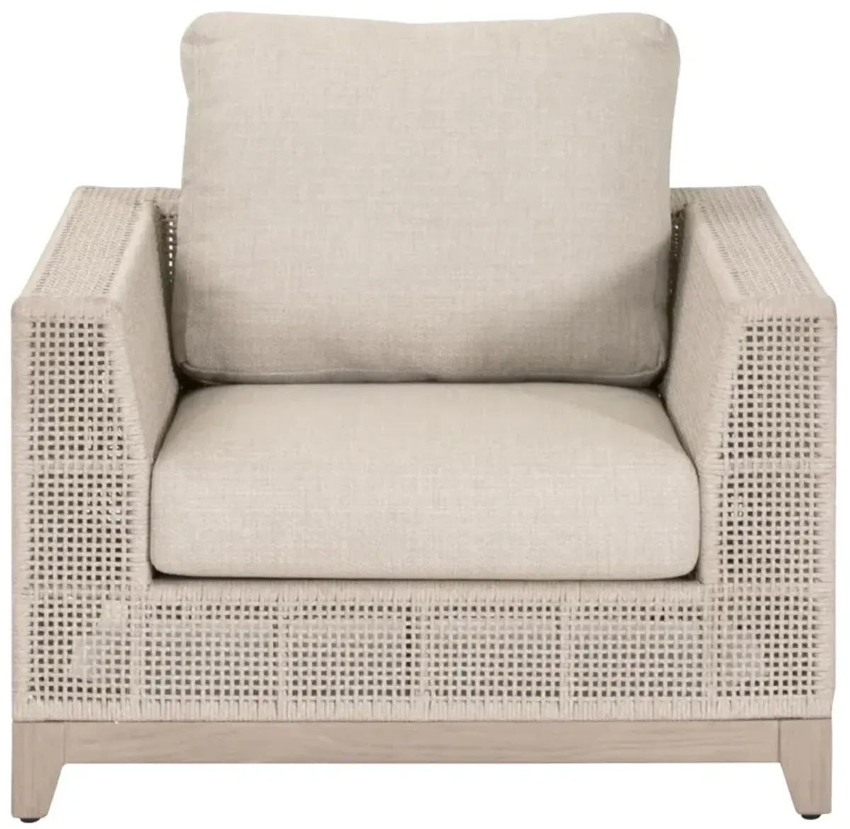 Tulum Outdoor Rope Sofa Chair, Oat/Washed Ever Teak
